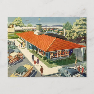 Carte Postale Vintage Business, les années 50 Family Restaurant 