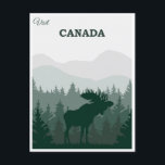 Carte Postale Vintage Canada Nature Moose Travel<br><div class="desc">N'importe qui aimerait recevoir cette carte postale de voyage vintage du Canada,  illustrant de façon rétro un orignal dans la nature du Canada!</div>