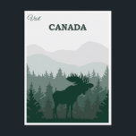 Carte Postale Vintage Canada Nature Moose Travel<br><div class="desc">N'importe qui aimerait recevoir cette carte postale de voyage vintage du Canada,  illustrant de façon rétro un orignal dans la nature du Canada!</div>