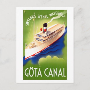 Carte Postale Vintage canal Gota - Voie navigable Pittoresque Su