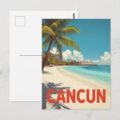 Carte Postale Vintage Cancun Mexico Beach Travel (Devant / Derrière)
