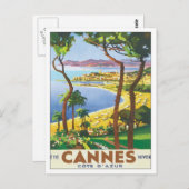 Carte Postale Vintage Cannes Côte d'azur (Devant / Derrière)