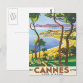 Carte Postale Vintage Cannes Côte d'azur (Devant / Derrière)