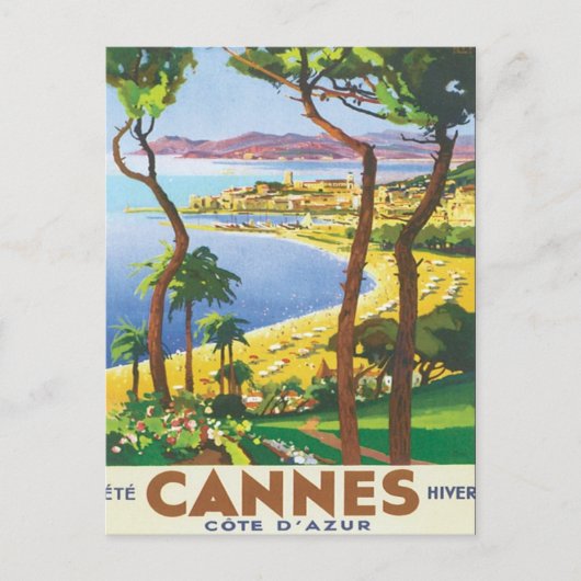 Carte Postale Vintage Cannes Côte d'azur (Devant)
