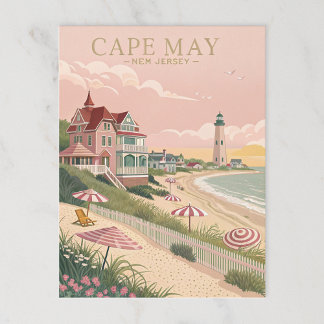 Carte Postale Vintage Cape May New Jersey Beach