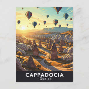 Carte Postale Vintage Cappadoce Turquie Hot Air Balloons Voyage