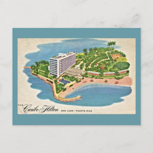 Carte Postale Vintage Caribe Hilton San Juan Porto Rico