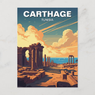 Carte Postale Vintage Carthage Tunisie Travel