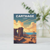 Carte Postale Vintage Carthage Tunisie Travel (Debout devant)