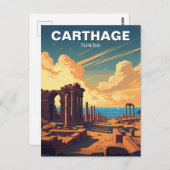 Carte Postale Vintage Carthage Tunisie Travel (Devant / Derrière)