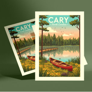 Carte Postale Vintage Cary Caroline du Nord