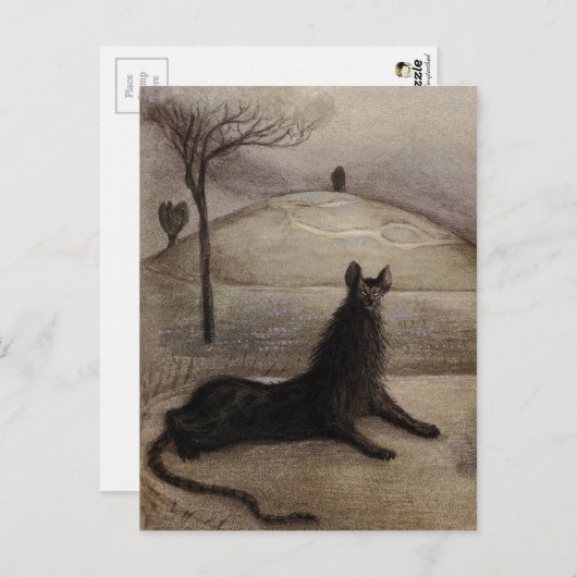 Carte postale vintage Cat Art (Devant / Derrière)