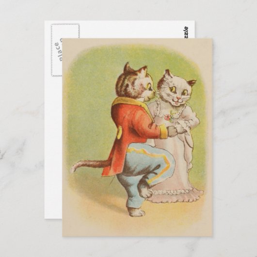 Carte postale vintage Cats Dancing (Devant / Derrière)