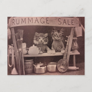 Carte postale vintage Cats Rummage