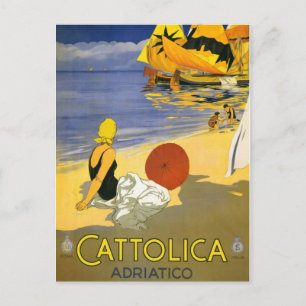 Carte Postale Vintage Cattolica Italie Voyage Art