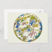 Carte Postale Vintage céleste, sphère arabe, constellations (Devant / Derrière)