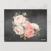 Carte Postale Vintage Chalkboard Boho Floral wedding (Dos)