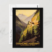 Carte Postale Vintage Chamonix-Martigny Travel (Devant / Derrière)