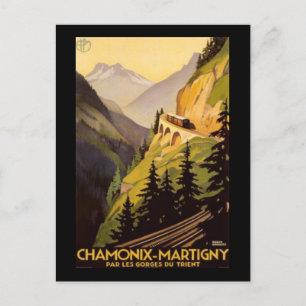 Carte Postale Vintage Chamonix-Martigny Travel