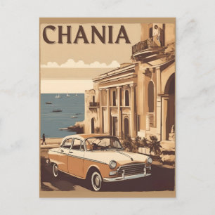 Carte Postale Vintage Chania City Souvenirs cree grèce voyage