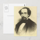 Carte Postale Vintage Charles Dickens Portrait (Devant / Derrière)