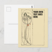 Carte Postale Vintage Charles Rennie Mackintosh Modèle (Devant / Derrière)