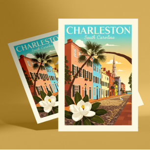 Carte Postale Vintage Charleston Caroline du Sud