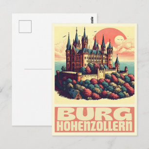 Carte Postale Vintage Château de Hohenzollern Burg Hohenzoller c