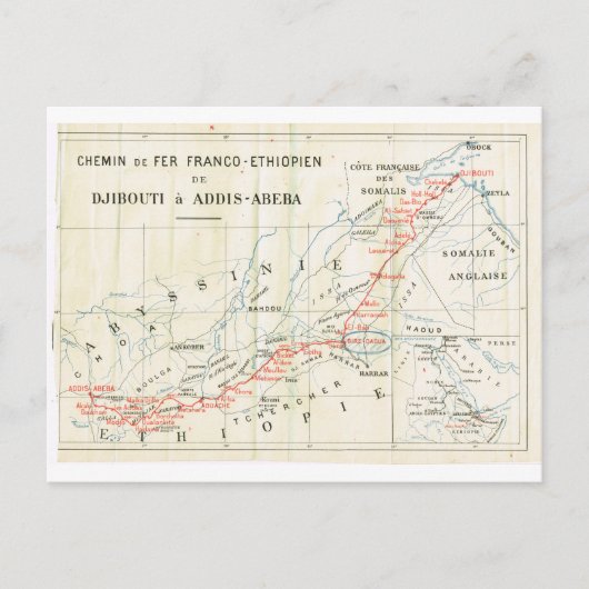 Carte Postale Vintage, Chemin de fer ? franco_Ethiopien (Devant)