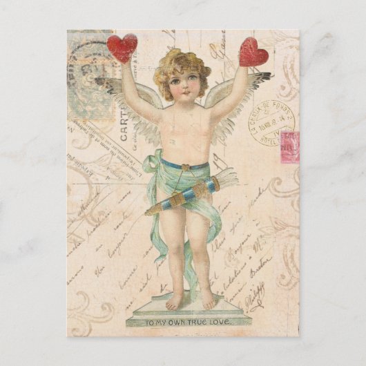Carte postale vintage cherub Valentine (Devant)