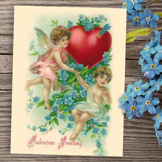 Carte postale vintage Cherubs Valentine