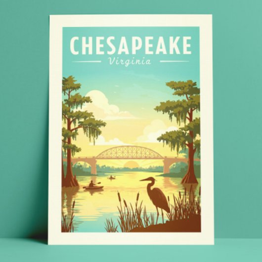 Carte Postale Vintage Chesapeake Virginie
