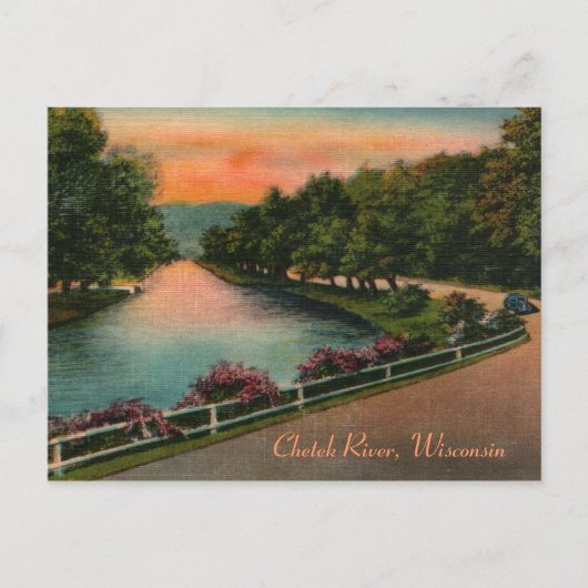 Carte postale vintage Chetek River Wisconsin (Devant)