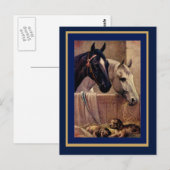 Carte postale vintage chevaux chiens (Devant / Derrière)