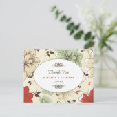 Carte Postale Vintage chic Mariage Merci (Debout devant)