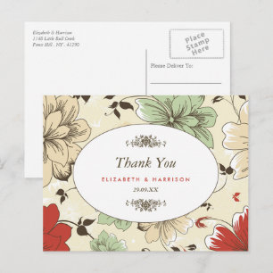 Carte Postale Vintage chic Mariage Merci