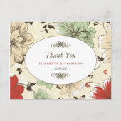 Carte Postale Vintage chic Mariage Merci (Devant)