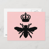 Carte Postale Vintage chic queen Bee Silhouette (Devant / Derrière)
