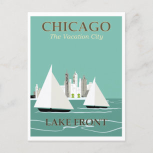 Carte Postale Vintage Chicago Lake Front Travel