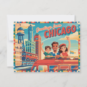 Carte postale vintage Chicago   Salutations de Chi