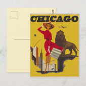 Carte Postale Vintage Chicago Travel (Devant / Derrière)