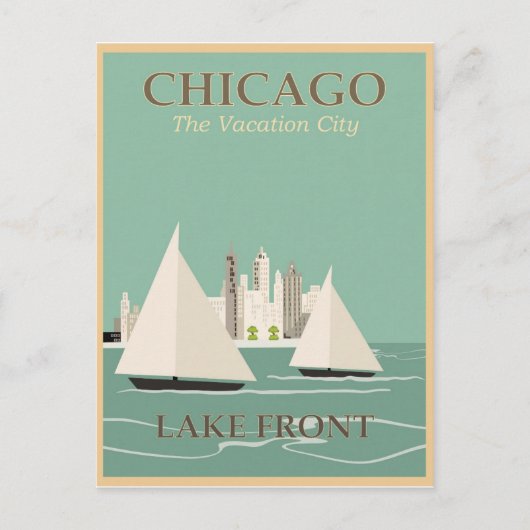 Carte Postale Vintage Chicago Travel (Devant)