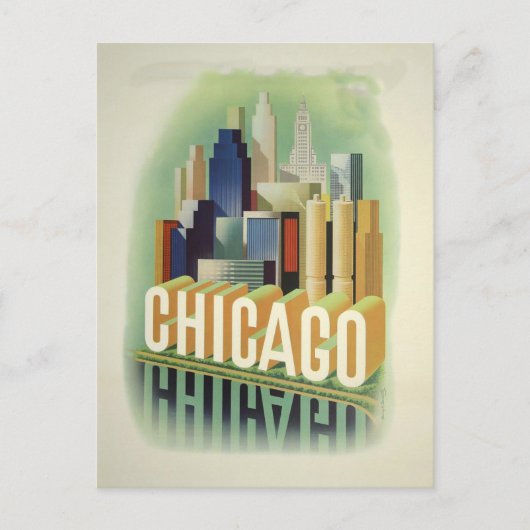 Carte Postale Vintage Chicago Travel (Devant)