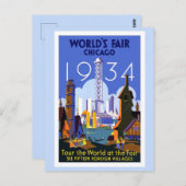 Carte Postale Vintage Chicago Travel (Devant / Derrière)