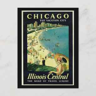 Carte postale Vintage Chicago Travel Art-2