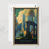 Carte Postale Vintage - Chicago Travel Poster (Devant / Derrière)