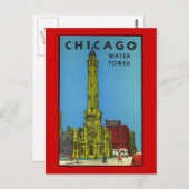 Carte Postale Vintage Chicago Water Tower (Devant / Derrière)