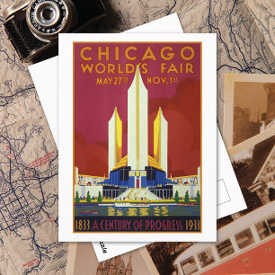 Carte Postale Vintage Chicago World's Fair Travel