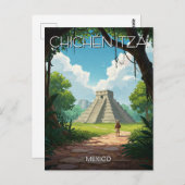 Carte Postale Vintage Chichen Itza Mexico Travel (Devant / Derrière)
