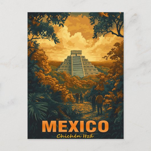 Carte Postale Vintage Chichen Itza, Mexique (Devant)